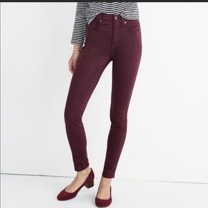 Madewell Skinny Ankle Modal Pants - Maroon Size 28